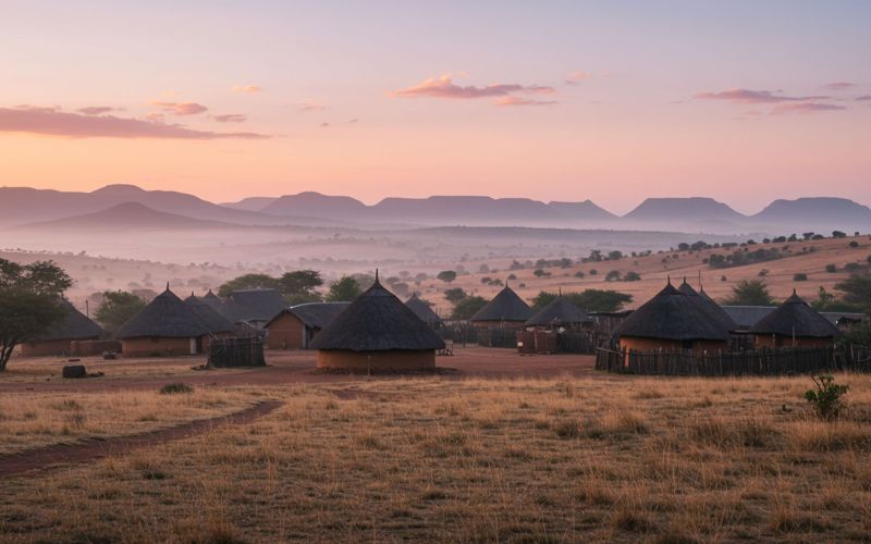 Remote South African village where Holly experienced labia stretching
